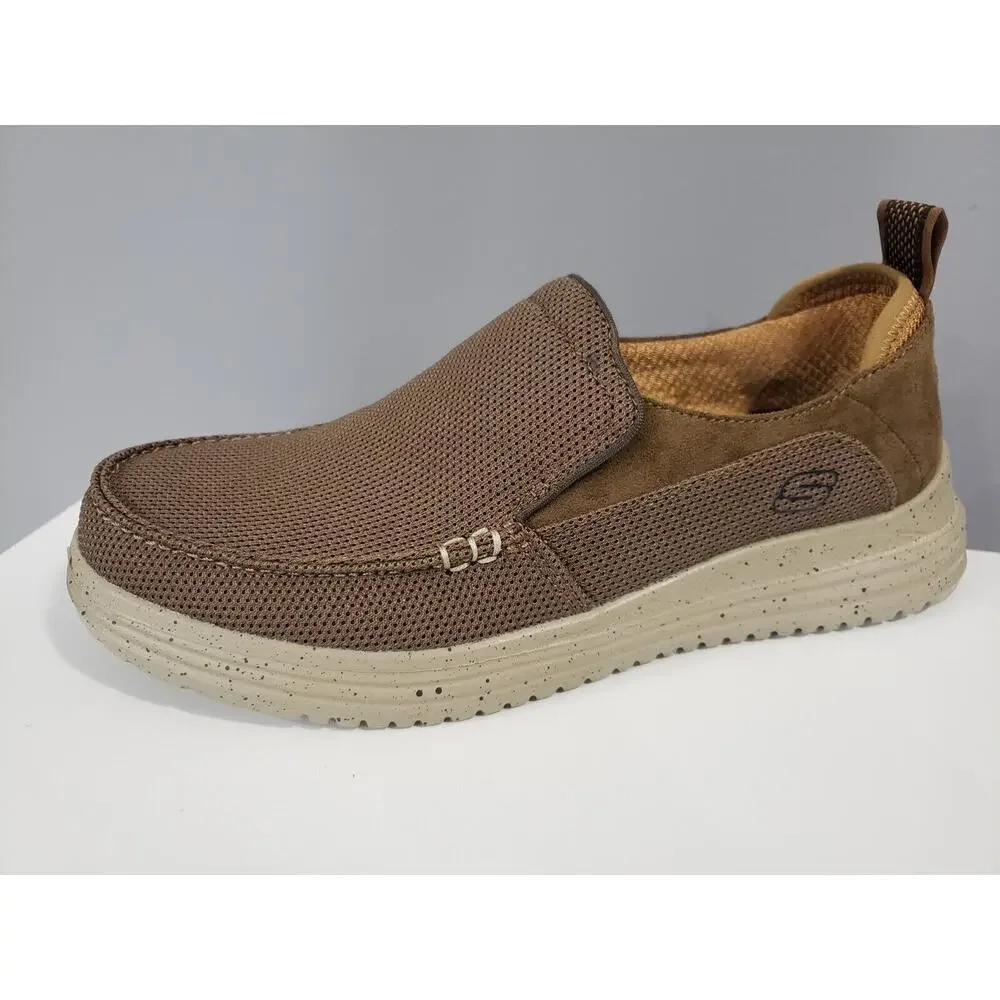 NEW Skechers Mens Proven Renco Loafer SIZE 8 Slip On Brown Dress Shoe Casual‎